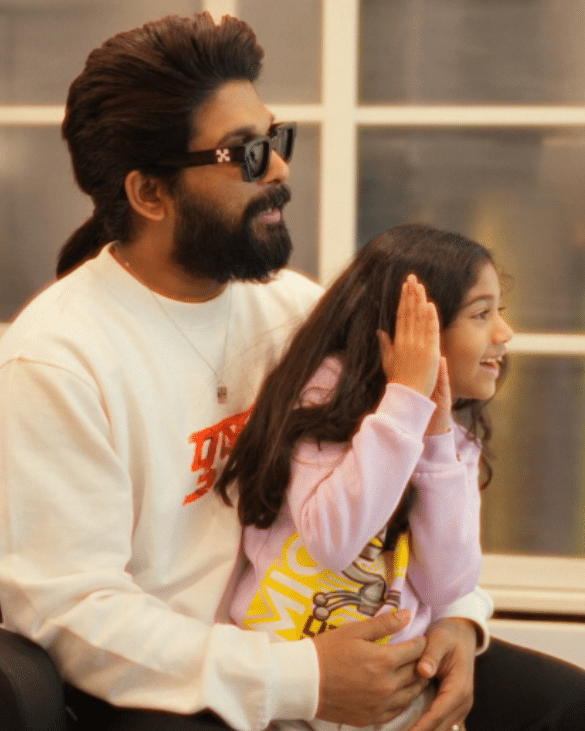 Allu Arjun Released on Bail: Screenshot of Allu Arjun with his daughter, from his official Instagram account