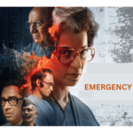 Emergency Movie Review Poster featuring Kangana Ranaut as Indira Gandhi alongside pivotal characters from the film