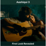 Kartik Aaryan and Sreeleela in the first look of Aashiqui 3, strumming a guitar, showcasing a romantic scene from the teaser